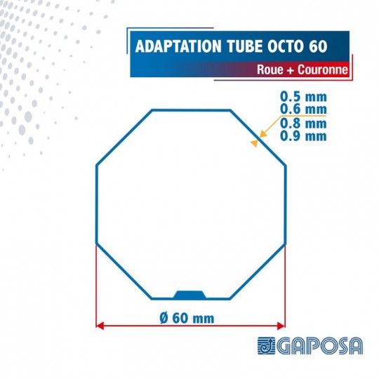 Roue + Couronne Gaposa Octo 60 pour Ø45