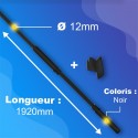 Tringle + Manivelle Noir - Ø12mm - Longueur 1920mm