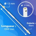 Tringle + Manivelle Blanche - Ø13mm - Longueur 1800mm