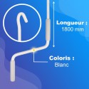 Manivelle pour stores bannes avec crochet traditionnel - Blanc - bras de 180mm