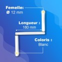 Manivelle Selectalu pour tringle Ø12mm - bras de 180mm - Blanc - Longueur 320 mm