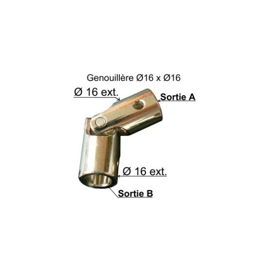 Genouillère acier - Sortie A: hexa 7mm - Sortie B: hexa 7mm