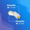 Genouillère acier laqué - blanc - Sortie A: Ø12mm - Sortie B: Ø12mm
