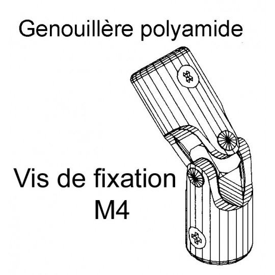 Genouillère polyamide - gris - Sortie A: hexa 10mm -...