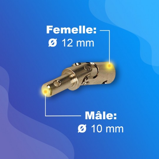 Genouillère acier - Ø12mm / Ø10mm mâle