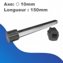Moyeu avec axe hexagonal de 10mm - Longueur 150mm - Deprat