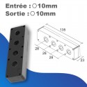 Renvoi parallèle Deprat Avec fin de course 4 pignons | Entrée-sortie hexa 10mm | Rapport 1/1