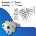 Treuil Geiger - sans fin de course - Entrée hexa 6mm - Sortie carré 7mm - Rapport 1/2,6