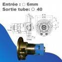 Treuil Geiger débrayable Droite - Avec fin de course - Entrée carré 6mm - Sortie octo de 40 - Rapport 1/3
