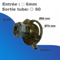 Treuil Geiger à pignon conique - Avec fin de course - Entrée carré 6mm - Sortie octo de 40 - Rapport 1/3
