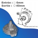 Treuil Selve Gauche - Zamac - Avec fin de course à cliquet - Sortie octo de 40 mm - Entrée carré de 6 mm - Rapport 5/1