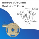 Treuil SIMU 1415 Ø48mm - Sans fin de course - Entrée mâle Ø10mm - Sortie carré 7mm