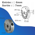 Treuil SIMU 1415 Ø58mm - Sans fin de course - Entrée carré 6mm - Sortie carré 7mm