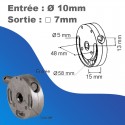 Treuil SIMU 1415 Ø58mm - Sans fin de course - Entrée Ø10 de 24 mm - Sortie carré 7mm