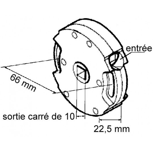 Treuil Carter PVC - Entrée Hexa 7 - Sortie crabot 22 - SFC
