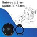 Treuil ACE Rapport 1/11 - Avec fins de course - entrée carré 8mm - sortie carré 10mm - Imbac-Gaviota