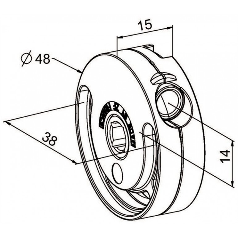 Treuil ZF pour Store Screen Ø48mm - rapport 1/2,33 - Entrée hexa