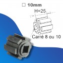 Moyeu court ZF - Sortie crabot carré 10mm débouchant