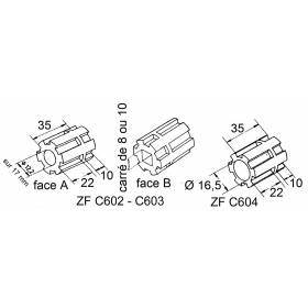 Moyeu ZF - Ø 12 x carré de...