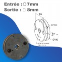 Treuil ZF Minivis - ép. 22mm - avec FdC - Entrée hexa 7mm - Sortie fem. carré 8mm - rapport 1/6,5