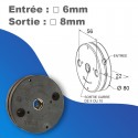 Treuil ZF Minivis - pose sur téton 12mm - avec FdC - Entrée carré 6mm - Sortie mâle carré 8mm - rapport 1/6,5