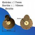 Treuil ZF sortie latérale droite - Rapport 1/7 - Entrée hexa 7mm - Sortie carré 10mm