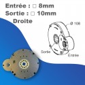Treuil ZF sortie latérale droite - Rapport 1/7 - Entrée carré 8mm - Sortie carré 10mm
