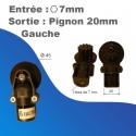 Renvoi de mouvement pour treuil GR - gauche à 9° - Entrée hexa 7mm