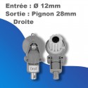 Renvoi de mouvement pour treuil à sortie latérale - droite - Entrée Ø 12 mm mâle