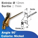 Double cardan à 90° - Entrée tringle Ø12 mm - Sortie treuil: carré 7mm