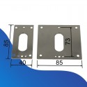 Plaque embase Geiger - Acier nickelé - H 85mm x L 40mm
