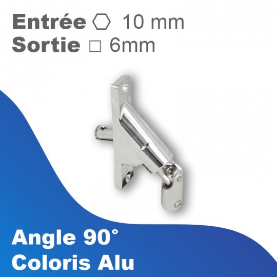 Double cardan à 90° - Entrée hexa 10mm - Sortie treuil:...