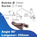 Double cardan à 90° entrée Ø 12 mm sortie hexa de 7 marron