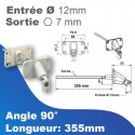 Double cardan embase large - Entrée tringle Ø12 mm - Sortie treuil: hexa 7mm - marron