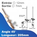 Mini bloc guide déporté beige - Entrée tringle Ø12mm - Sortie treuil: hexa 7mm - Longueur 205mm