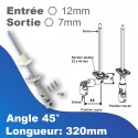 Mini blocs guide 45° - Entrée tringle Ø12mm - Sortie treuil hexa 7mm - Platine 22x45mm