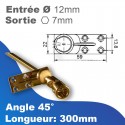 Sortie de caisson 4 trous zamac-acier - Entrée tringle Ø12mm - Sortie treuil: hexa 7mm