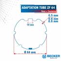 Adaptation R + C moteurs BECKER Ø50 pour tube ZF64