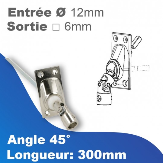 Sortie de caisson acier - Entrée tringle Ø12mm - Sortie...