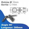 Sortie de caisson zamac-acier - Entrée tringle mâle Ø10mm - Sortie treuil: hexa 7mm