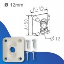 Guide à rotule - Sortie Ø12mm - emballé - blanc