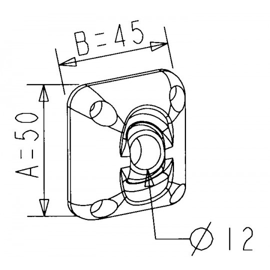 Guide à rotule - Sortie Ø12mm - emballé - blanc