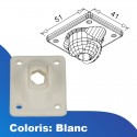 Sortie de caisson en polyamide - Blanc - pour tige hexa de 10mm