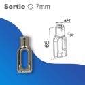 Manchon à boucle - Sortie A: boucle 10mm - Sortie B hexa de 7 + vis