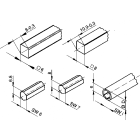 Hexa de 7mm - Longueur 1000mm