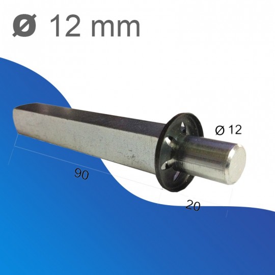 Axe carré de 13mm - pion Ø12mm - pour store