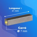 Carré de 7mm d\'entraînement - Longueur 41mm - Pour treuil 1421