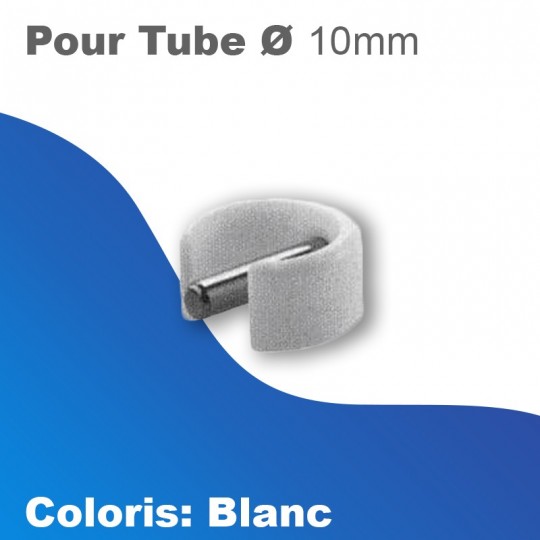 Clip pour tube Ø 10 mm - blanc