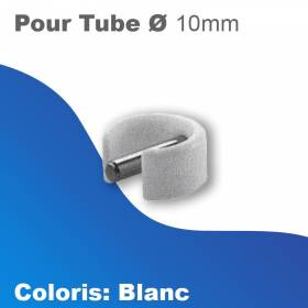 Clip pour tube Ø 10 mm - blanc
