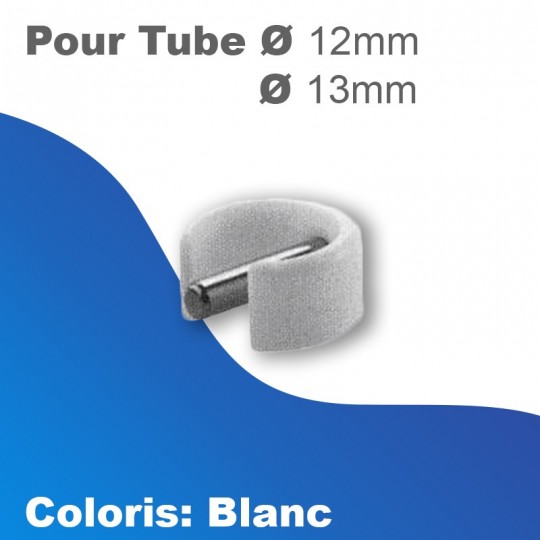 Clip pour tubes Ø 15 à 17 mm - blanc